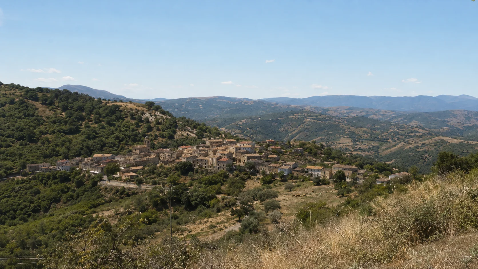 Panorama del borgo di Basicò sui Nebrodi